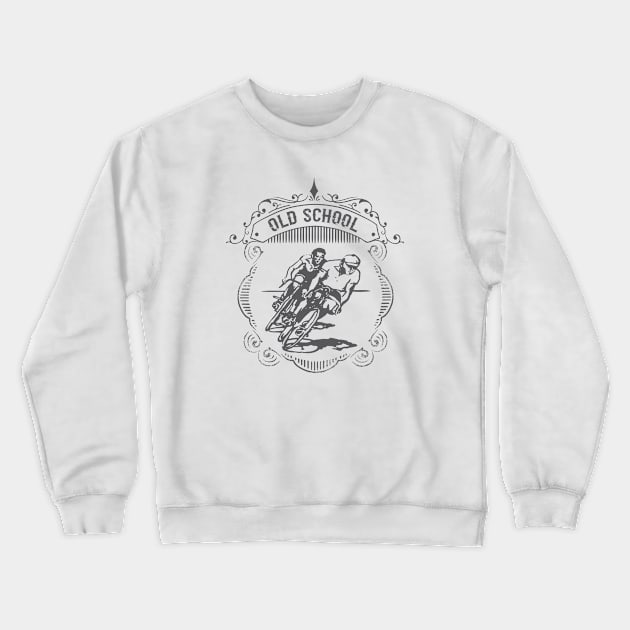 Old School Bike Riders Crewneck Sweatshirt by John MacPherson Allan Designs